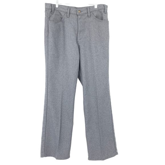 Vintage 70s/80s Levis Bootcut Pants Mens Size 35" X 30" Gray Polyester - Picture 1 of 6